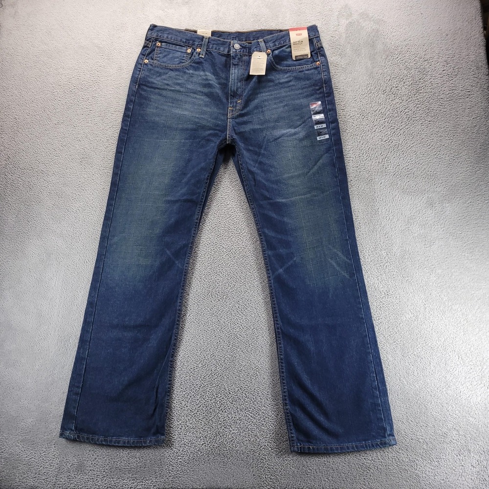 Levi's Jeans Mens 38x32 Blue 527 Slim Bootcut Dark Wash Preppy NWT